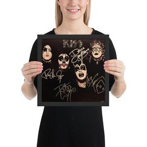 Kiss FRAMED REPRINT signed debut album Kiss Framed Reprint